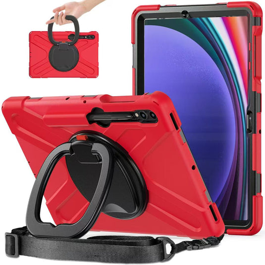 Samsung Galaxy Tab S7 Plus/S7 FE/S8 Plus 12.4" - Multifunctional Shockproof Heavy Duty Series Case With Shoulder Strap