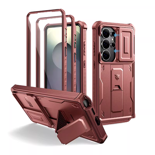 [With Slide Camera Cover][Built-in Stand] Samsung Galaxy S26/Plus/Ultra - Dexnor Military Grade Heavy-Duty Shockproof Rugged Case