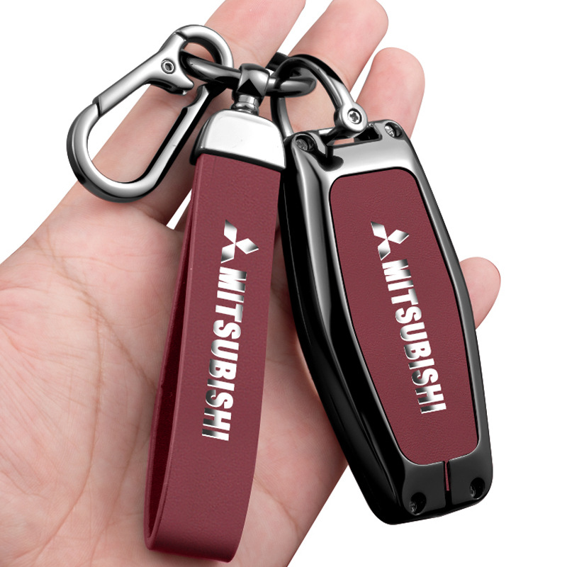 Mitsubishi Zinc Alloy PU Leather Car Key Fob Case Cover For Outlander - i-Station Mobile Phone & Electronic Device Repair and Accessories