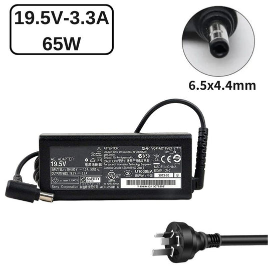 [65W/19.5V-3.3A][6.5x4.4] Sony VAIO VGP-AC19V43 / VGP-AC19V44 / VGP-AC19V48 / VGP-AC19V49  / VGP-AC19V63  Notebook AC Power Adapter Laptop Wall Charger (AU Plug) - Polar Tech Australia