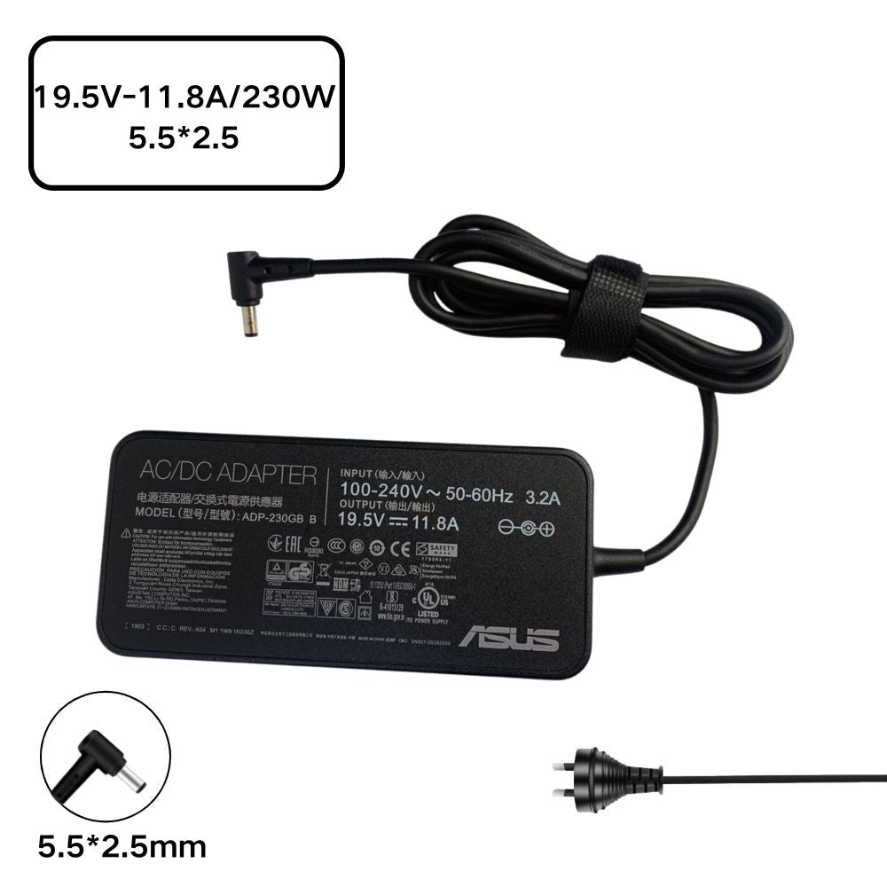 [19.5V-11.8A/230W][5.5*2.5] ASUS GL502VS-DS71 GL503VD GL503VS G701VO / Gigabyte AERO 15 CLASSIC-XA 15-X9-RT4K5MP Laptop AC Power Supply Adapter Charger - i-Station Mobile Phone & Electronic Device Repair and Accessories