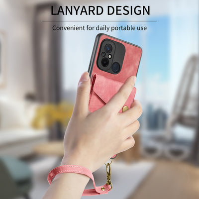 [With Lanyard] Xiaomi Mi 13/Pro/Lite Leather Card Holder Full-Wrap Shockproof Wallet Series Case - i-Station Mobile Phone & Electronic Device Repair and Accessories