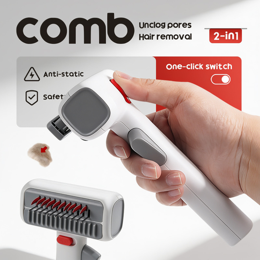 2-in-1 Pet Grooming Brush – Dematting & Deshedding Tool for Dogs & Cats - i-Station Mobile Phone & Electronic Device Repair and Accessories