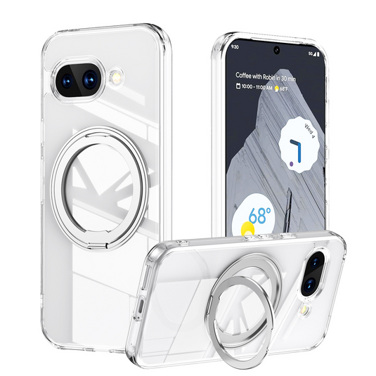 Google Pixel 9A - 360° Rotating Stand Full-Cover Matte Shockproof Case