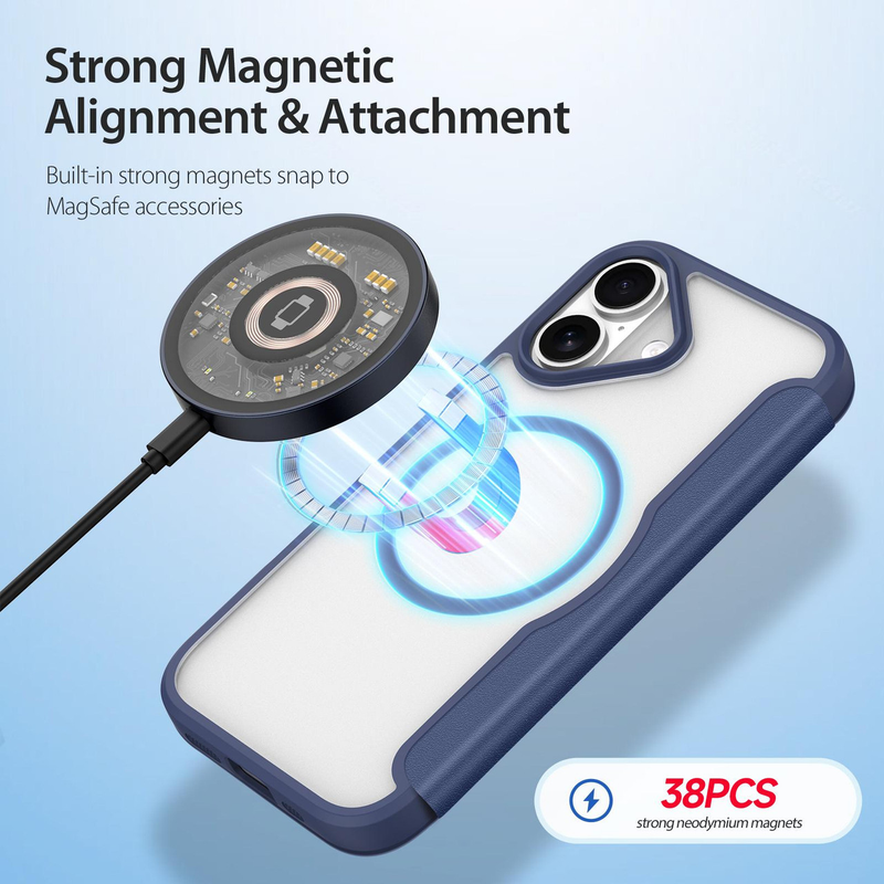 Load image into Gallery viewer, [With Card Slot][Magsafe Compatible] Apple iPhone 17 - Magnetic Catch Transparent Flip PU Leather Wallet Series Case
