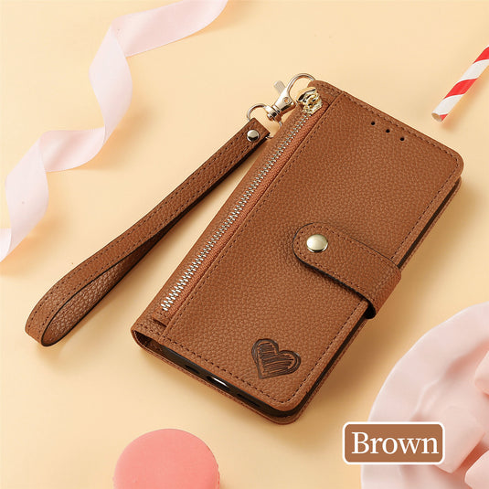 [With Lanyard][With Card Slot] Motorola Moto Edge 40/Neo/Pro Leather Zipper Shockproof Wallet Series Case