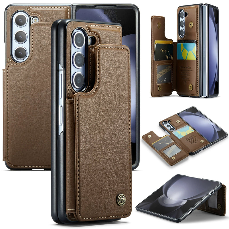 Load image into Gallery viewer, Samsung Galaxy Z Fold 6 (SM-F956) Premium Leather Flip Shockproof Wallet Series Case
