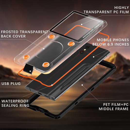 [Shellbox Pro][Up to 6.9 inch] - Universal Redpepper Full Covered Waterproof Heavy Duty Tough Armor Case - Polar Tech Australia