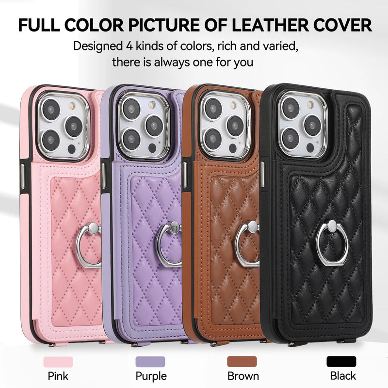 Load image into Gallery viewer, [Built-in Ring Bracket][With Card Slot] Apple iPhone 13/Pro/Pro Max High-End Leather Full Coverage Shockproof Wallet Series Case
