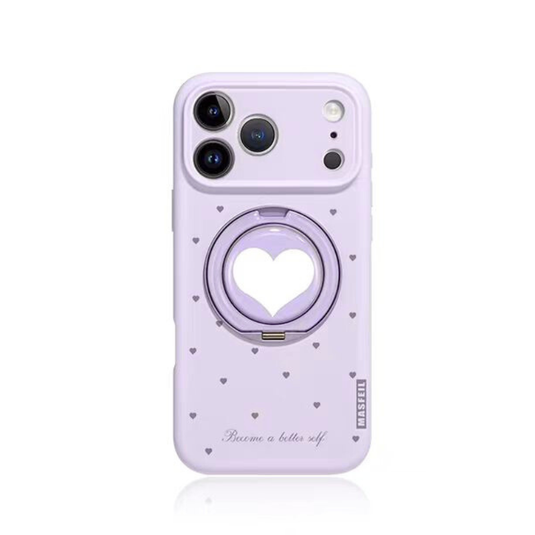 [Built-in Stand] Apple iPhone 17/Air/Pro/Max - Heart-shaped Full-Cover Shockproof Phone Case