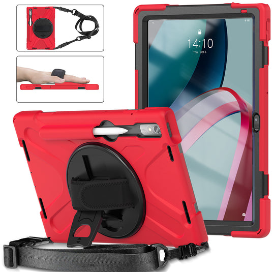 [Built-in Kickstand] Lenovo Pad Pro 11.5" inch 2021 (TB-J716F) - Silicone Full Covered Heavy Duty Series Case With Adjustable Hand Strap