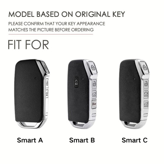 Kia Zinc Alloy + Silicone Car Key Case For K5, Seltos, Sportage, Sorento, Cerato, Ceed, Niro EV, Telluride, Soul, Proceed