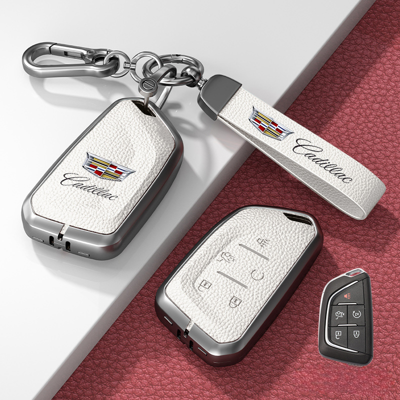 Load image into Gallery viewer, Cadillac Zinc Alloy + Leather Protection Car Key Fob Case Cover For XT5, TS-L, CT6, XT4, XTS - i-Station Mobile Phone &amp; Electronic Device Repair and Accessories
