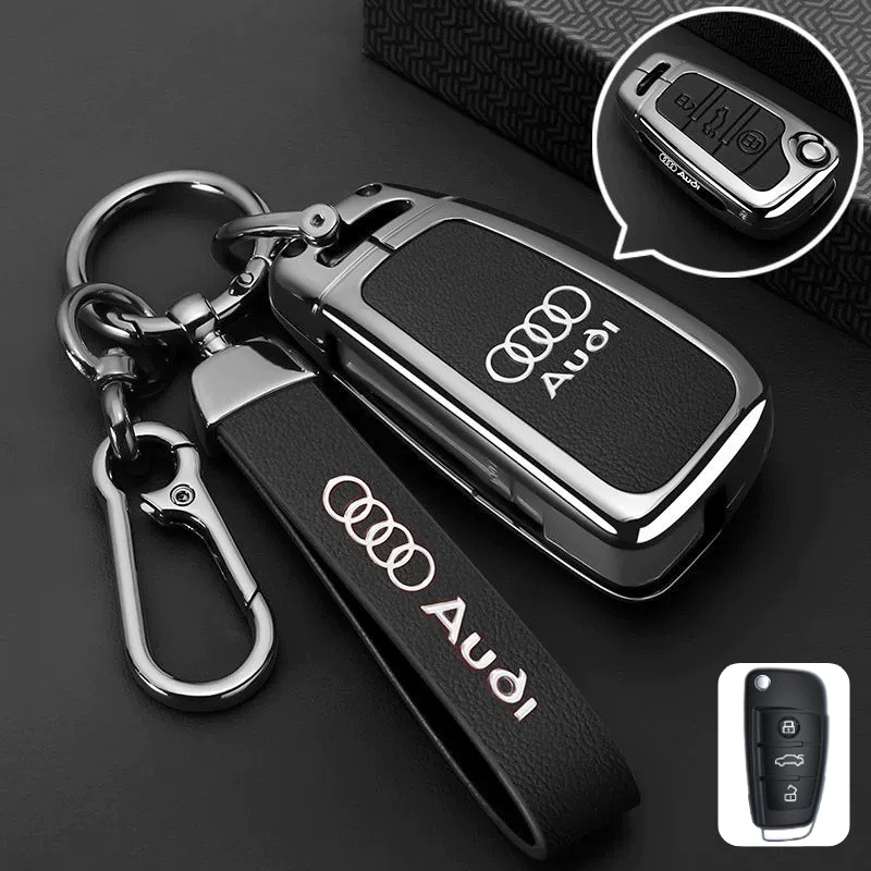 Load image into Gallery viewer, Audi Premium Leather Protection Car Key Fob Case Cover For A3, A4, A5, A6, Q2, Q3, Q5, Q7, Q8, e-tron - i-Station Mobile Phone &amp; Electronic Device Repair and Accessories
