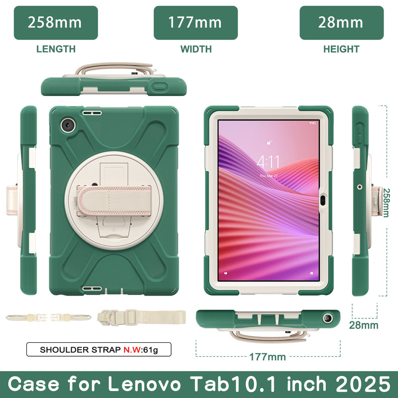 Load image into Gallery viewer, [Built-in Stand] Lenovo Tab 10.1&quot; 2025 (TB311FU/TB311XU) - Kid Shockproof Heavy Duty Series Case With Shoulder Strap
