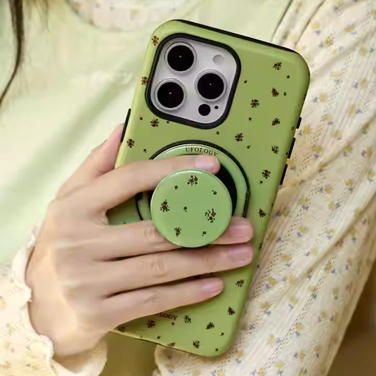 [Magsafe Compatible] Apple iPhone 17/Pro/Max - Ditsy Floral Design 2-in-1 Shockproof Phone Stand Case