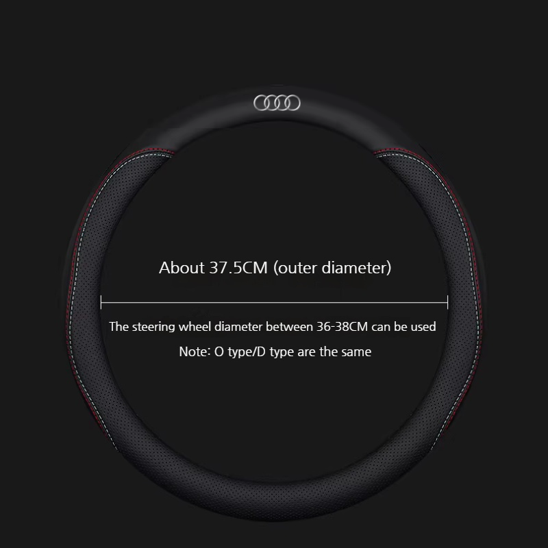Load image into Gallery viewer, Audi Genuine Leather Breathable Steering Wheel Cover for Q5L, A4L, A6L, A3, A5, A7, A8, Q3, Q7, Q8
