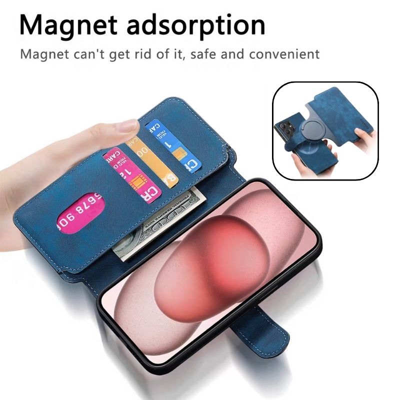 Load image into Gallery viewer, [Magsafe Compatible][Detachable] Samsung Galaxy A70 SM-A705/S SM-A707 Leather Flip Shockproof Wallet Series Case With Card Slot
