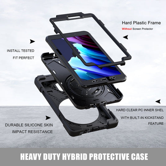 Samsung Galaxy Tab Active 3 8" 2020 (T570/T575) Heavy Duty 360 Degree Rotate Stand Hand Strap Case - Polar Tech Australia