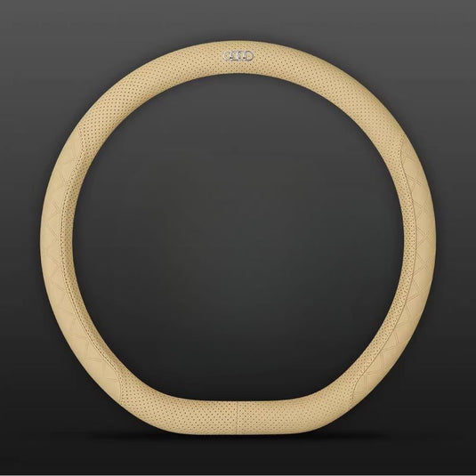 Audi PU Leather Steering Wheel Cover with Heat-Pressed Embossed Texture For A5, A6, A7, A8L, Q2L, Q3, Q4, Q5L, Q7, Q8