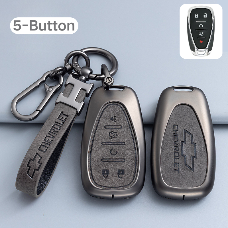 Load image into Gallery viewer, Chevrolet Zinc Alloy + PU Leather Car Key Fob Case Cover For Cavalier, Malibu, Cruze, Trax, Monza, Sail
