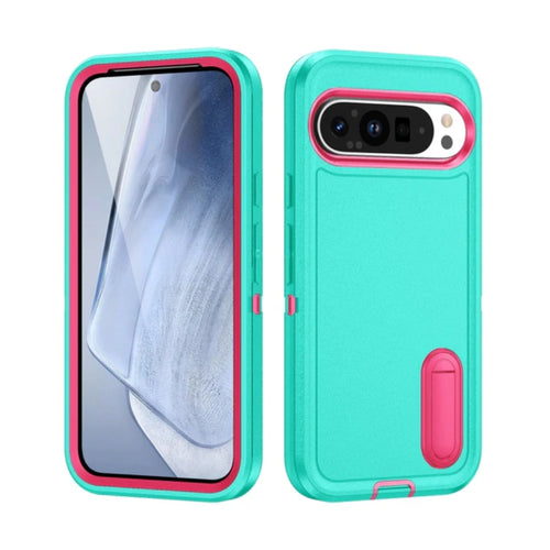 Google Pixel 9/Pro/Pro XL - PC+Silicone Stylish Shockproof Protective Case with Stand