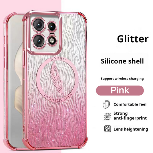 [Built-in Mirror Bracket][Magsafe Compatible] Motorola Moto G62 5G Electroplated Glitter Shockproof Blingbling Series Case