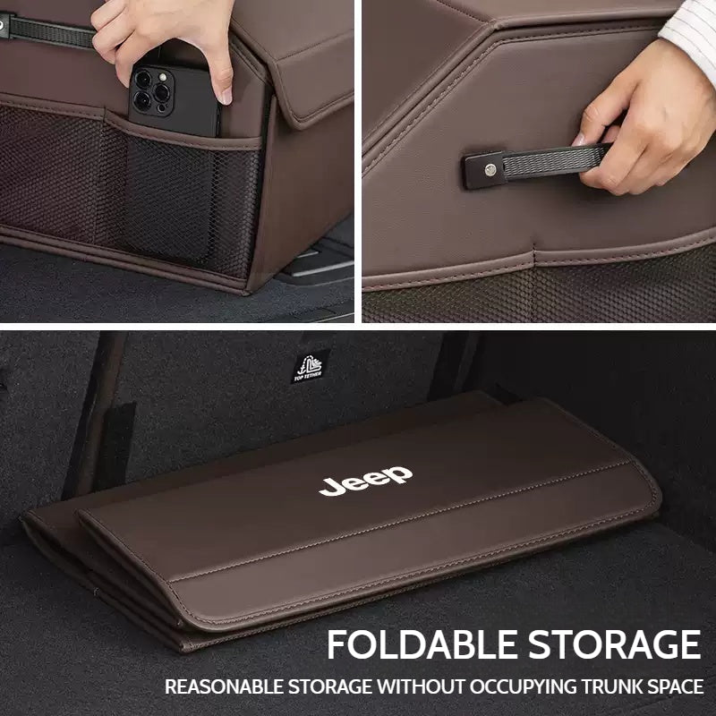 Load image into Gallery viewer, Jeep Microfiber Leather Car Trunk Storage Box for Cherokee, Renegade, Compass, Grand Cherokee, Wrangler, Gladiator
