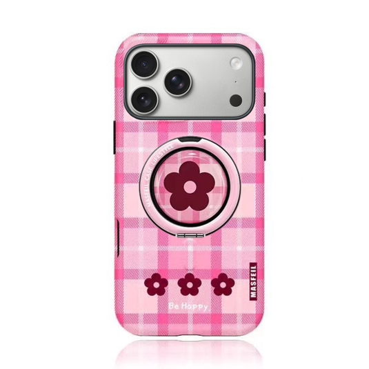 [Magsafe Compatible] Apple iPhone 17/Air/Pro/Max - Minimalist Stripe Shockproof Stand Case