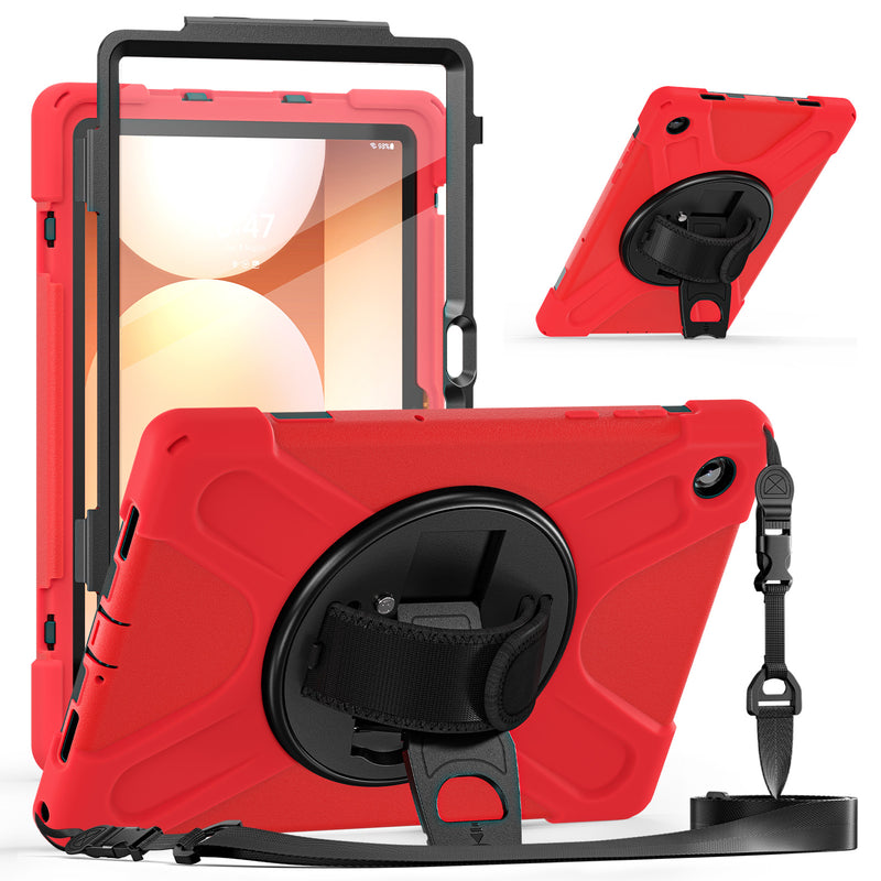 Load image into Gallery viewer, Samsung Galaxy Tab A11  (2025) 8.7&quot; - Heavy Duty 360 Degree Rotate Stand Hand Strap Case With Shoulder Strap
