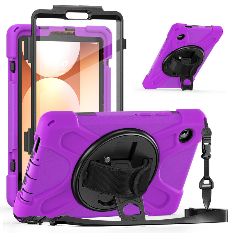 Load image into Gallery viewer, Samsung Galaxy Tab A11  (2025) 8.7&quot; - Heavy Duty 360 Degree Rotate Stand Hand Strap Case With Shoulder Strap
