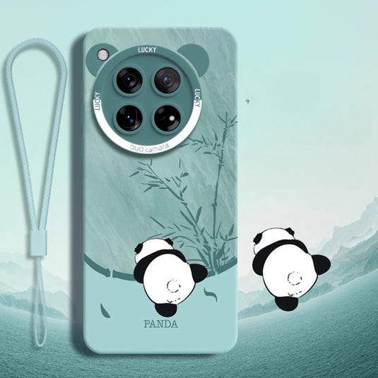 OnePlus 12 (PJD110, CPH2573, CPH2581, CPH2583) - Creative Panda Silicone Fashion Case