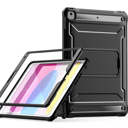 [Built in Stand] Apple iPad 10.2 (2021/2020/2019) (7/8/9th Gen)  Built-in Screen Protector Military-Grade Shockproof Armor Heavy Duty Case