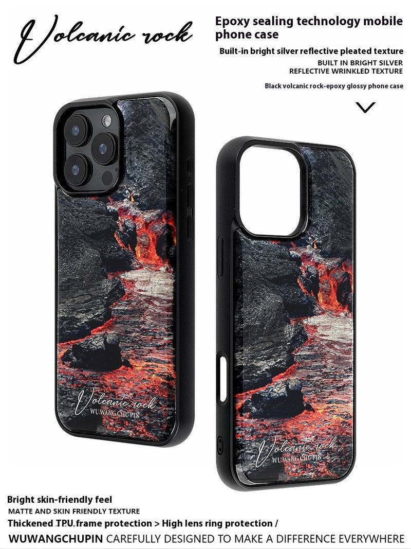 Load image into Gallery viewer, Apple iPhone 13/Pro/ Pro Max Volcanic magma design style with glossy finish Shockproof Fashion Series Case
