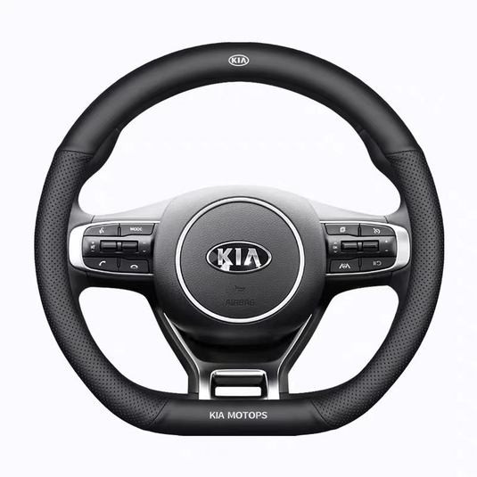 Kia Nappa & Carbon Fiber Car Steering Wheel Covers for K3, K5, K2, Sonet, Sportage, Seltos, KX3, Stonic, K4, KX5, Pegas, EV5