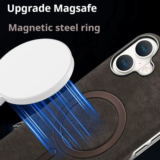 [Magsafe Compatible] Apple iPhone 13/Pro/Pro Max Electroplated Matte Leather Shockproof Essentials Series Case