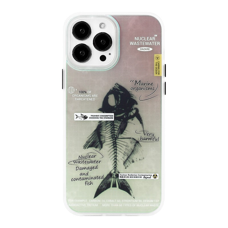 Load image into Gallery viewer, Apple iPhone 13/Pro/Pro Max fishbone specimen design style with laser engraving technique Shockproof Fashion Series Case
