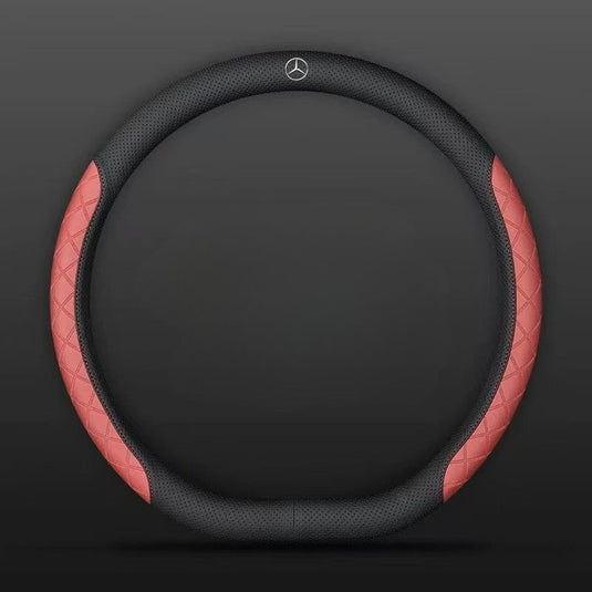 Mercedes-Benz PU Leather Steering Wheel Cover with Heat-Pressed Embossed Texture For C260L, GLB220, GLC, GLE350, GLA200,  E300L