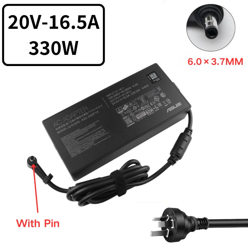 [20V-16.5A/330W][6.0x3.7] Asus ROG Scar i9-12950HX 3080TI  A22-330P1A Laptop AC Power Supply Adapter Charger - i-Station Mobile Phone & Electronic Device Repair and Accessories