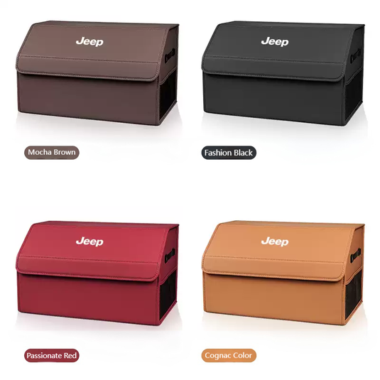Jeep Microfiber Leather Car Trunk Storage Box for Cherokee, Renegade, Compass, Grand Cherokee, Wrangler, Gladiator