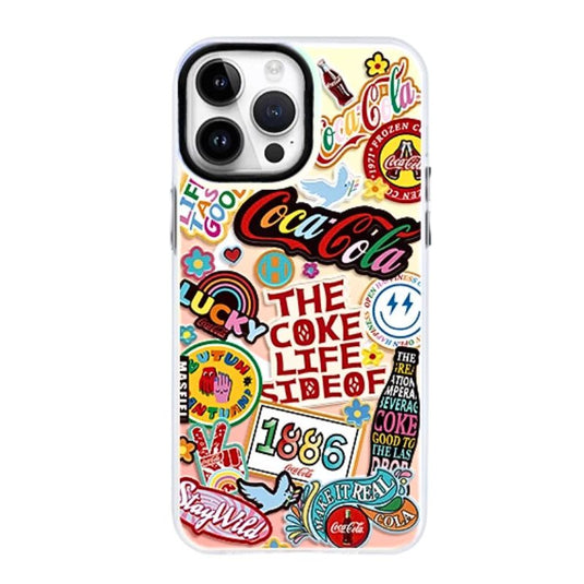 [Magsafe Compatible] Apple iPhone 14/Pro/Max - Creative Cartoon Cola Stickers Fashion-Forward Series Case