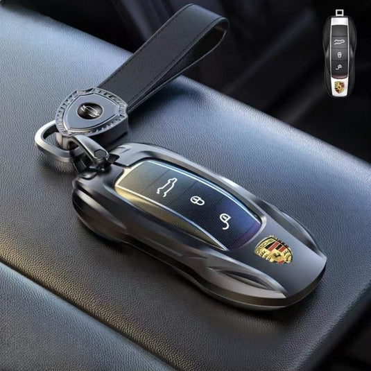 Porsche Stylish Metal Car Key Fob Case Cover For Cayenne, Macan, Panamera, Taycan, 718, 911