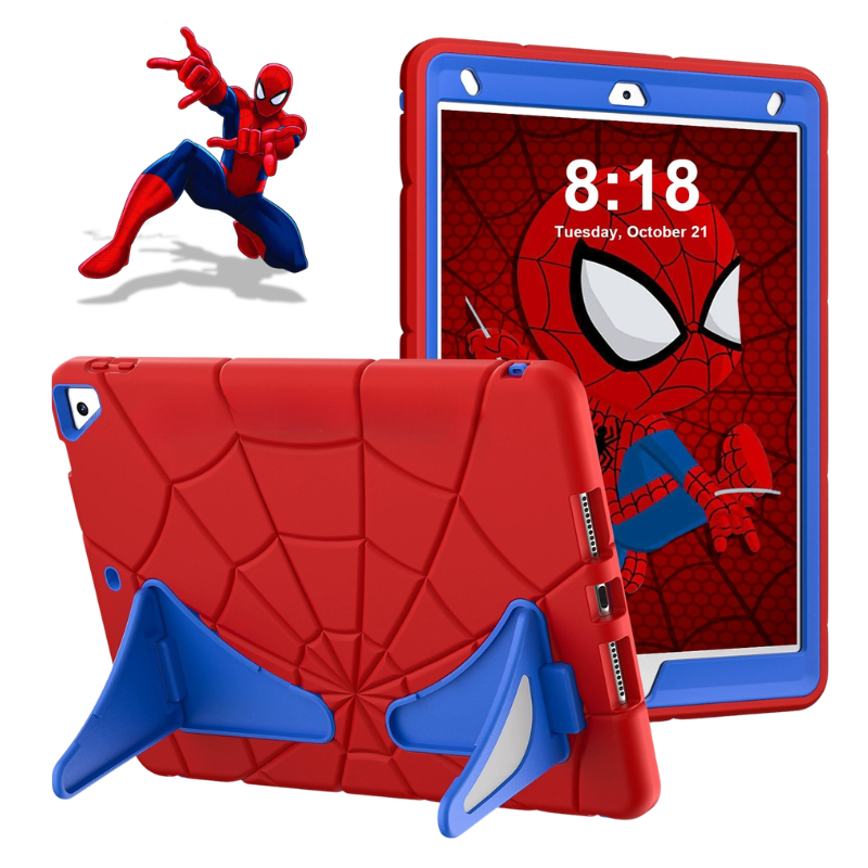 Load image into Gallery viewer, [Built-in Stand][With Pen Slot] Apple iPad Mini 6/7 8.3'' 6/7th Gen (2021/2024) Spiderman Cartoon Kids Full-cover Silicone Shockproof Case - i-Station Mobile Phone &amp; Electronic Device Repair and Accessories

