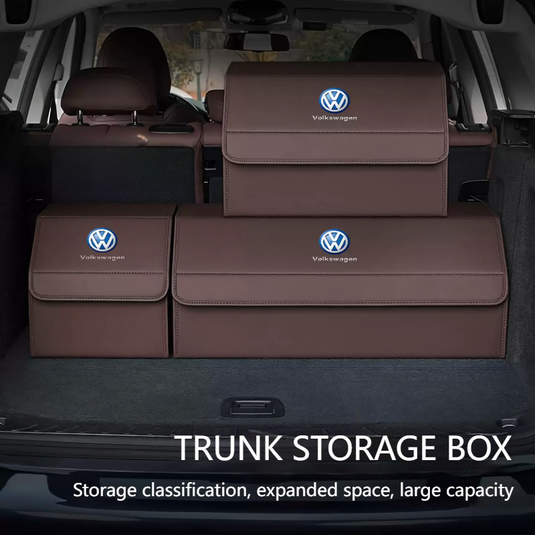 Volkswagen Microfiber Leather Car Trunk Storage Box for Tiguan, Golf, T-Roc, Amarok, Passat, Touareg, Taos, Atlas, ID.3, ID.4