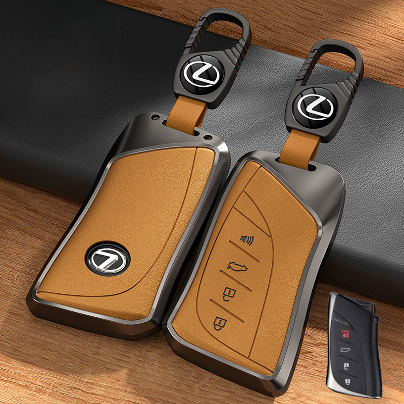 Load image into Gallery viewer, Lexus Aluminum Alloy + PU Leather Car Key Fob Case Cover For ES200, ES300h, RX350h, RX300, NX200, NX260 - i-Station Mobile Phone &amp; Electronic Device Repair and Accessories
