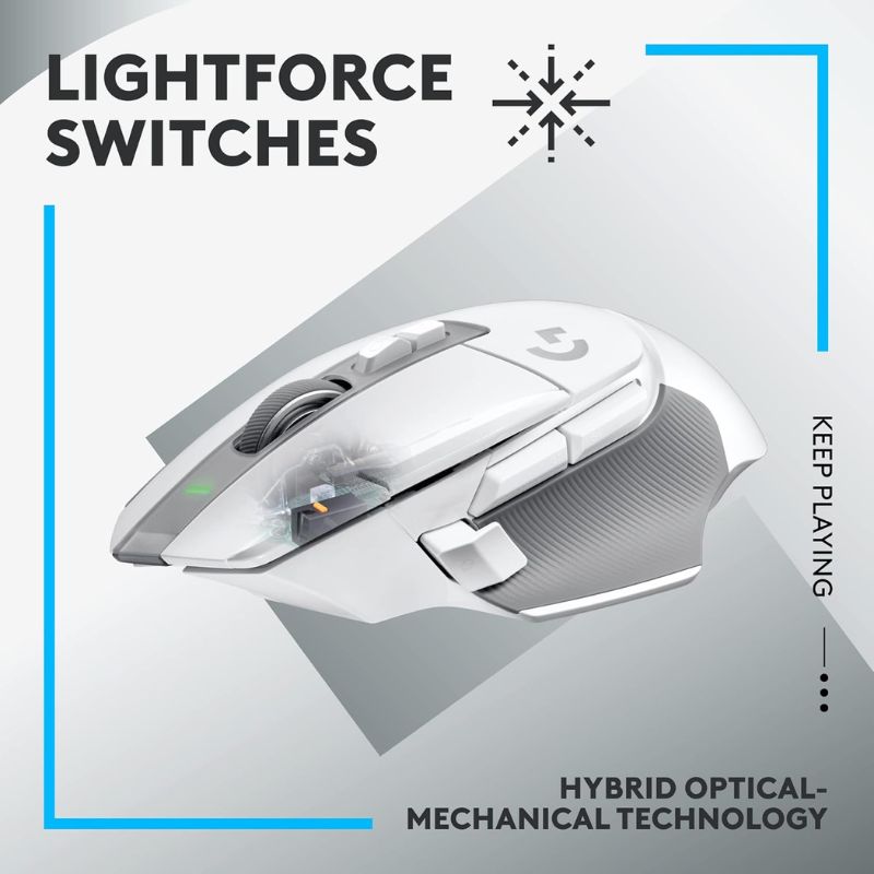 Load image into Gallery viewer, Logitech G G502 X Lightspeed Wireless Gaming Mouse - Optical Mouse with LIGHTFORCE Hybrid Optical-Mechanical switches, Hero 25K Gaming Sensor, Compatible with PC - macOS/Windows
