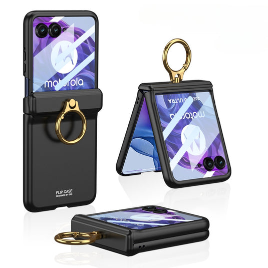 [With Ring Stand] Motorola Razr 50/Ultra - Magnetic Hinge Shockproof Phone Case