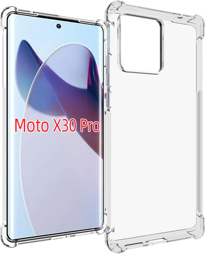 Motorola Moto Edge 30 Ultra - AirPillow Cushion Transparent Soft Clear TPU Four Corners Protective Case With 2PC 9H Tempered Glass Sreen Protector