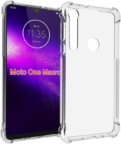 Motorola Moto G8 Play/Moto One Marco - AirPillow Cushion Transparent Soft Clear TPU Four Corners Protective Case With 2PC 9H Tempered Glass Sreen Protector