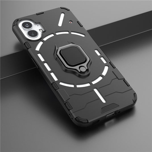 [Built-in Stand] Nothing Phone (1) - Shockproof Military Grade Armor TPU Dual-Layer Full Body Case With 2PC Tempered Glass Screen Protector